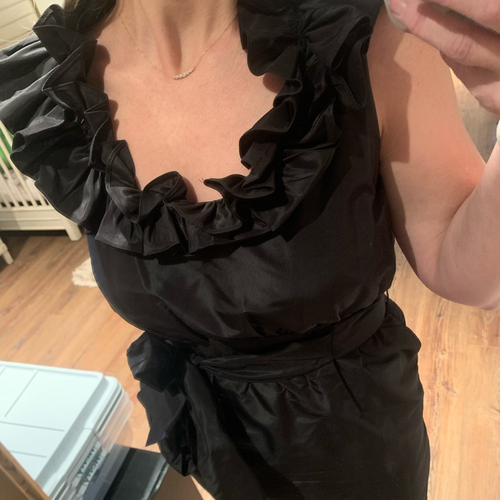 Flores & Flores Ruffle Neck Cocktail Dress